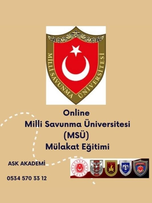 Online Milli Savunma Üniversitesi (MSÜ) Mülakat Sınavına Hazırlık Eğitimi