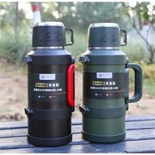 VACUUM 48 Saat Isı Korumalı Termos 3.2 Litre Siyah-gümüş-yeşil Karışık Renkler Kamp Aile Boy Çelik Termos